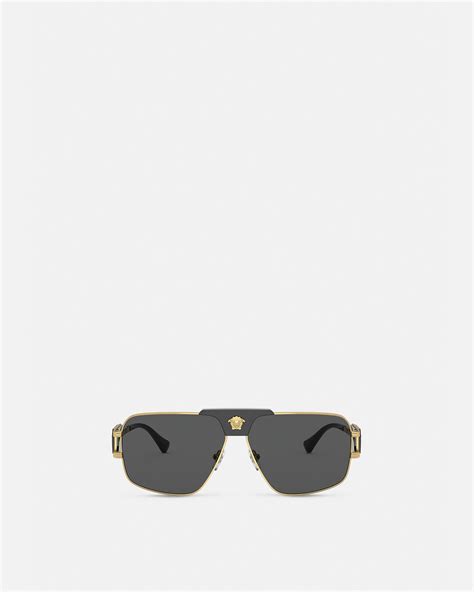 versace pilotensonnenbrille|Pilotensonnenbrille Schwarz,Gold .